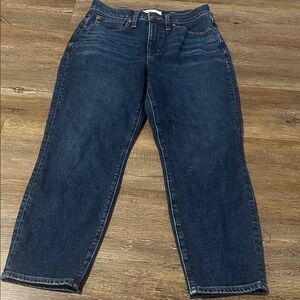 Madewell The Momjean Dark Blue Denim Jeans